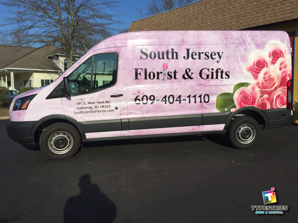 Ford Transit vinyl vehicle wrap florist flower shop