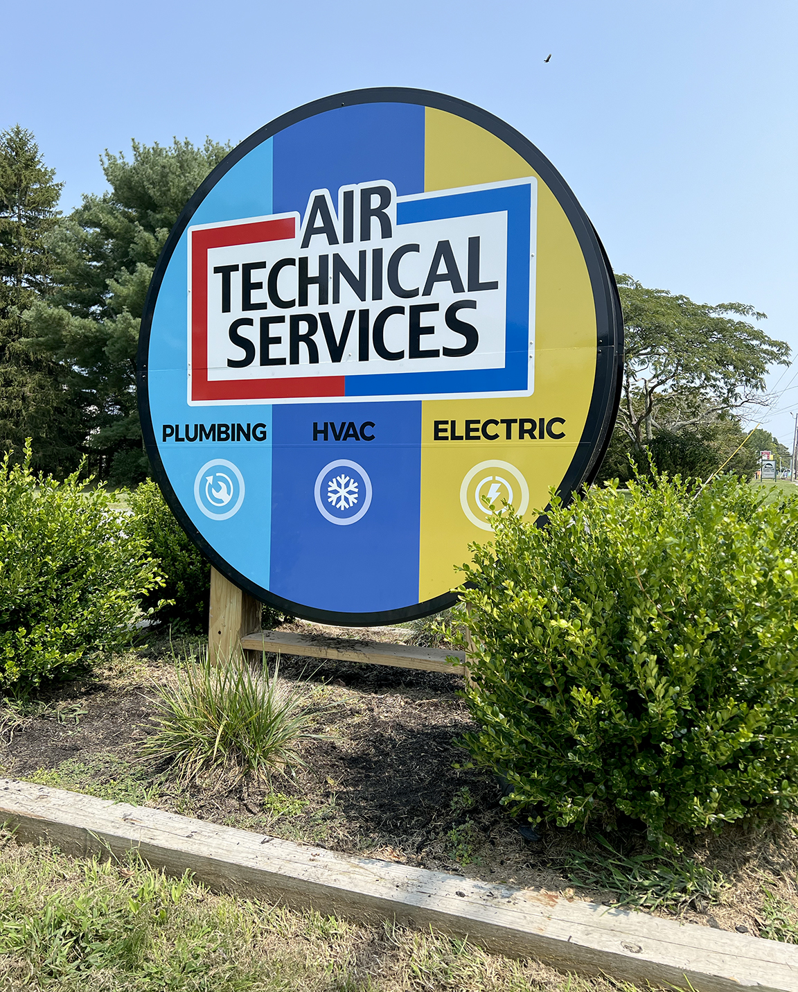 Air Technical Services custom circular business monument sign West Creek NJ